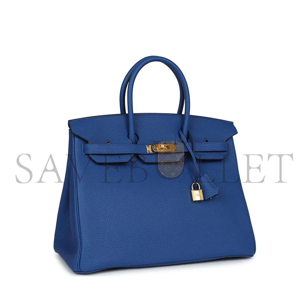 H**mes birkin 35 bleu royal togo gold hardware (35*28*18cm)